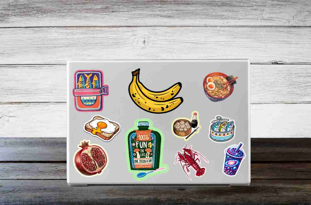 Cute Bananna Sticker, Waterproof Glossy Sticker, Vinyl Sticker, Laptop Phone Notebook Mug Sticker -- Bananna way