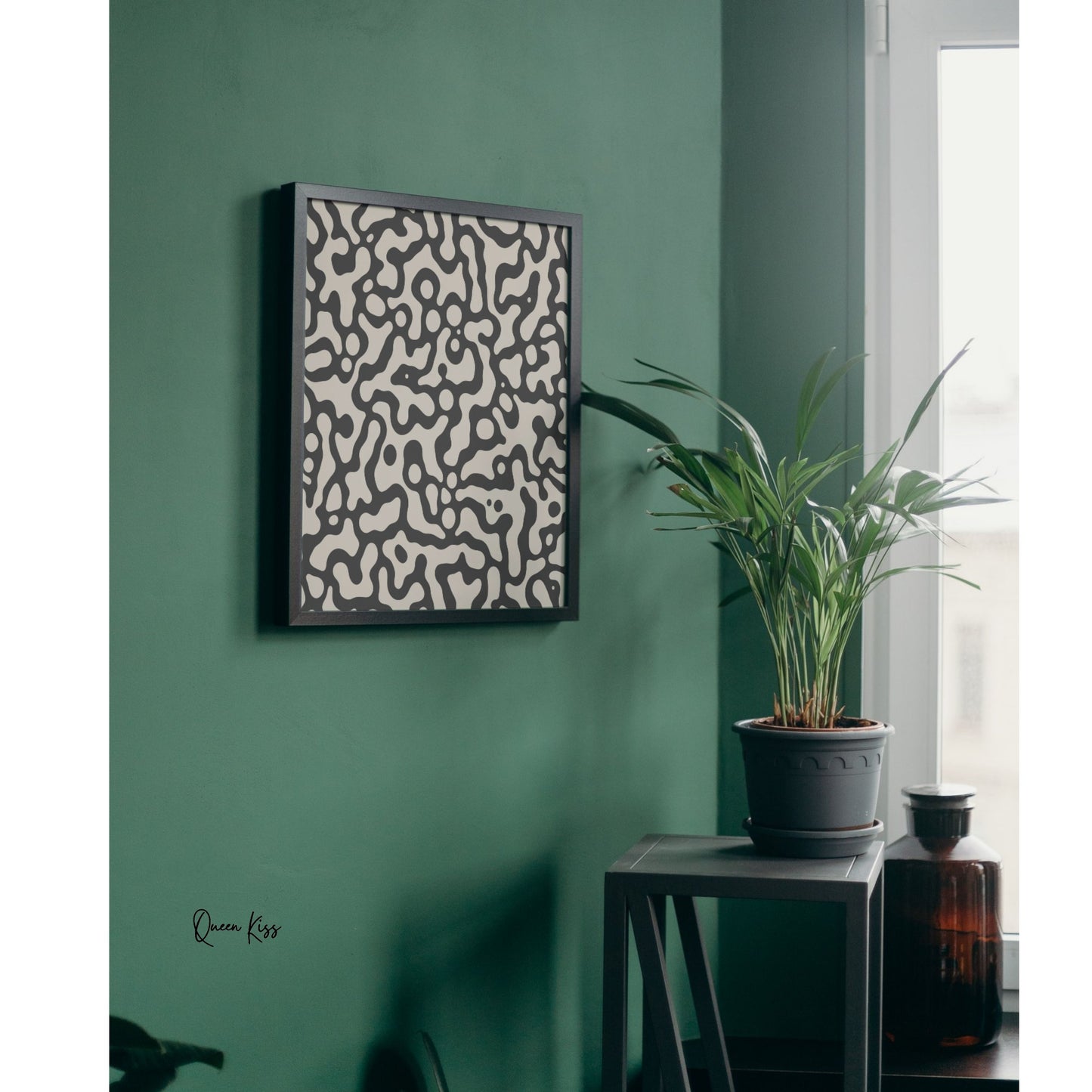 Abstract Black Beige Ocean Ripples Wall Art, Minimalist Instant Printable Poster, Modern Home Aesthetic Decor, Boho Nature Inspired Art