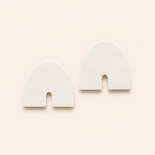 Arch Leather Earrings • Minimal Geometric Genuine Leather Statement Studs • Modern Wearable Art Jewellery